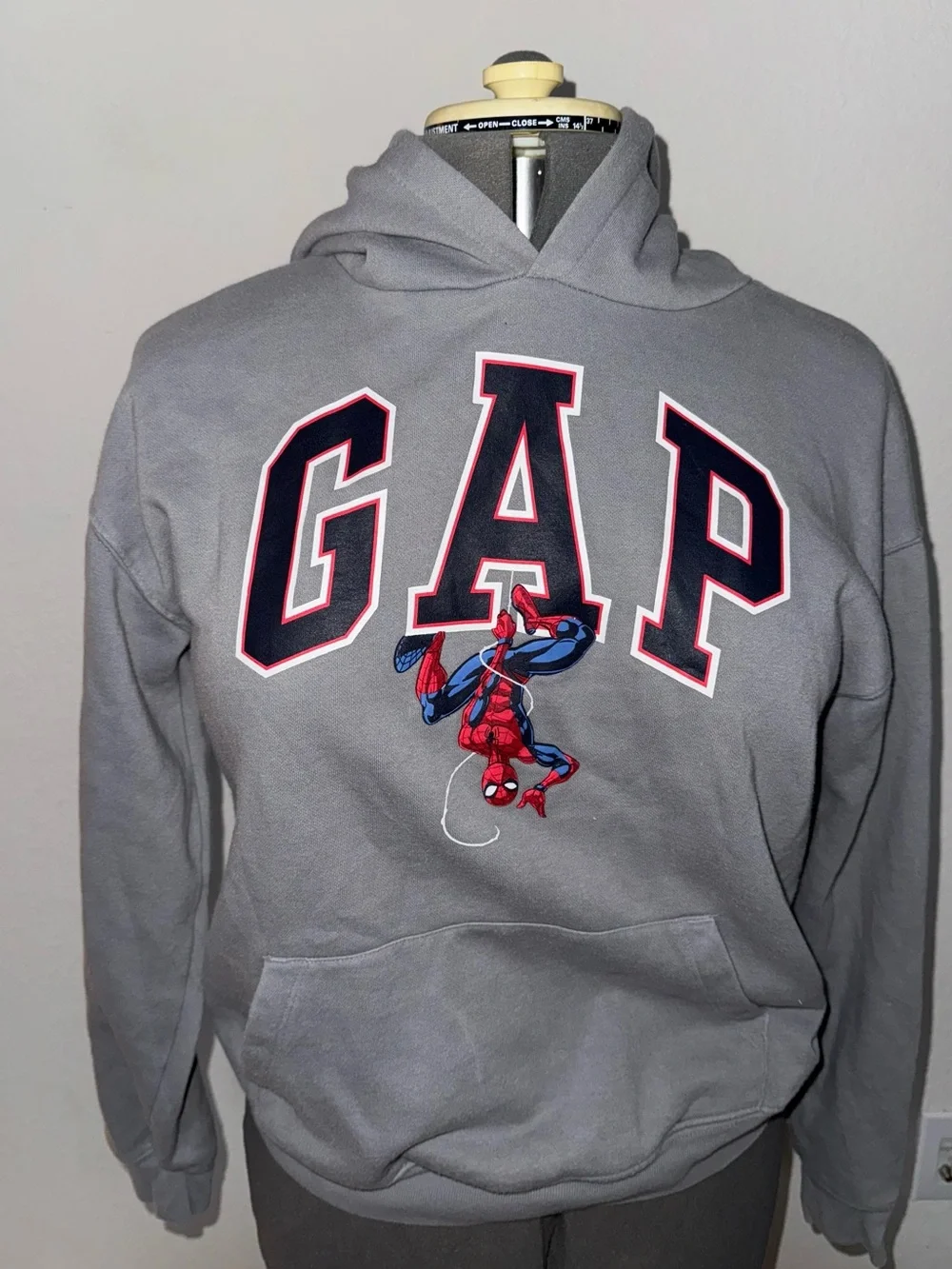 GAP Gray Pullover Hoodie with Spider-Man Graphic
